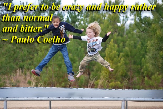 "I prefer to be crazy and happy rather than normal and bitter." ~ Paulo Coelho 