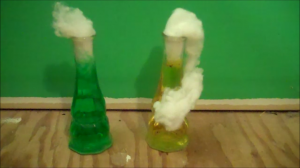 Crafts for Kids - Super Easy Foaming Halloween Potion Bottles 