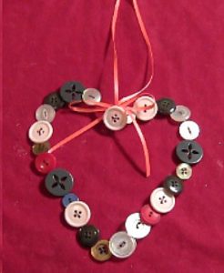 Cheap and Easy Button Valentine Heart Wreath