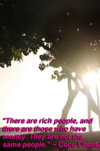 There are rich people, and there are those who have money