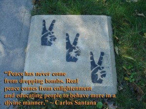 Peace has never come from dropping bombs