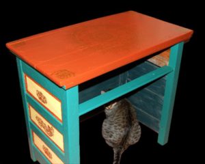 DIY Upcycled Tricolor Mandala Desk