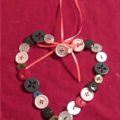 Cheap and Easy Button Valentine Heart Wreath