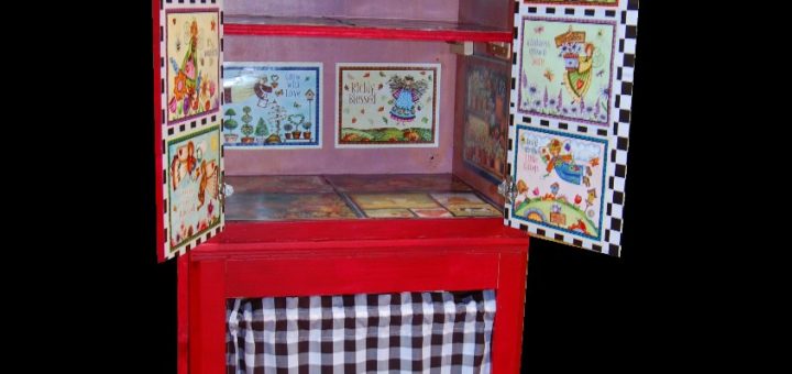 DIY Alice In Wonderland Inspired Whimsical Cupboard