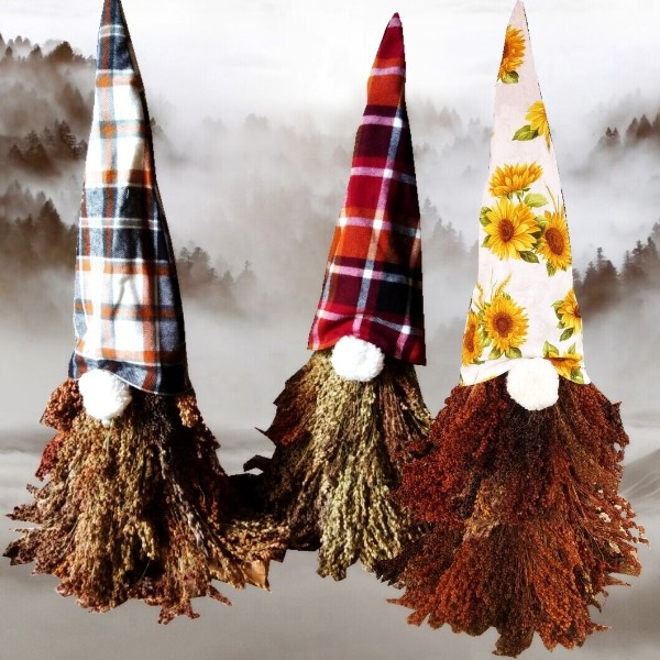 How To Make Gnomes From Broomcorn - DIY, Broom Corn, Easy Autumn Gnomes 